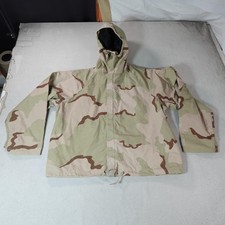 US Military Jacket Mens Large Long Beige Desert Camo Army Proactive Rip Stop Top