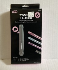 Susan Bates Twist Lock Interchangeable Crochet Hook L, M,N With Case, Torn Box