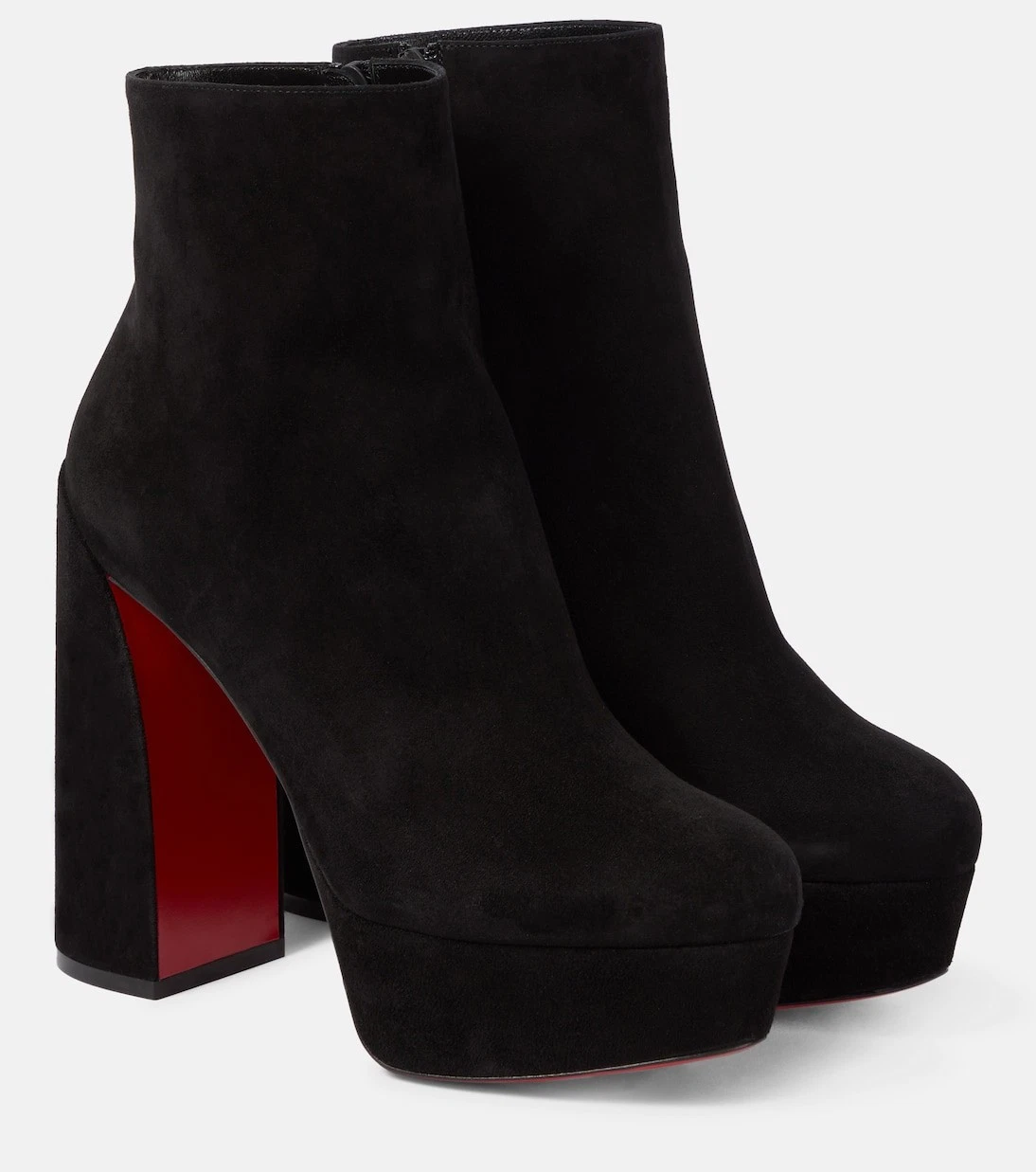 Christian Louboutin — CHRISTIAN LOUBOUTIN Movida Black Suede Ultra High Platform Ankle Boot 38.5/8.5