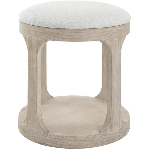 Uttermost 24076 Dennen 20.5 inch Oak and Off-White Polyester Ottoman - Picture 2 of 7