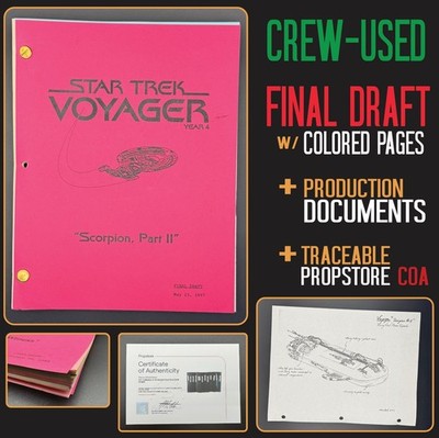 Star Trek Voyager Script LOT | Annotated Prod.Docs & COA | Ep.01 Scorpion Part 2
