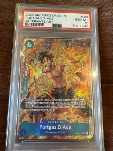 2024 ONE PIECE OP08-TWO LEGENDS ALTERNATE ART #052 PORTGAS D. ACE PSA 10