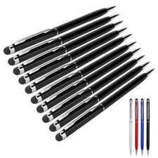 10Pcs Stylus 2 in 1 Capacitive Touch Screen Ballpoint Pens Metal Computer Hot