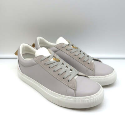 Buscemi Tennis Lock Low Top Sneakers Gray Leather Suede Size