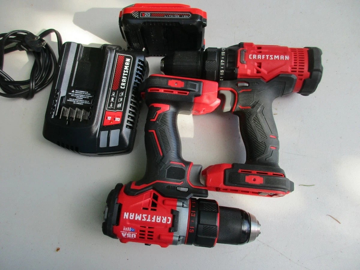 Craftsman 3pc set 2 drill CMCF800 CMCD720 CMCD700 1 battery