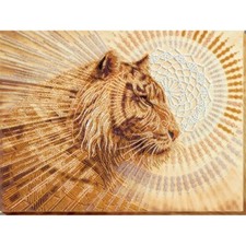 Bead Embroidery Kit Tiger Beaded stitching Beadwork DIY Abris Art