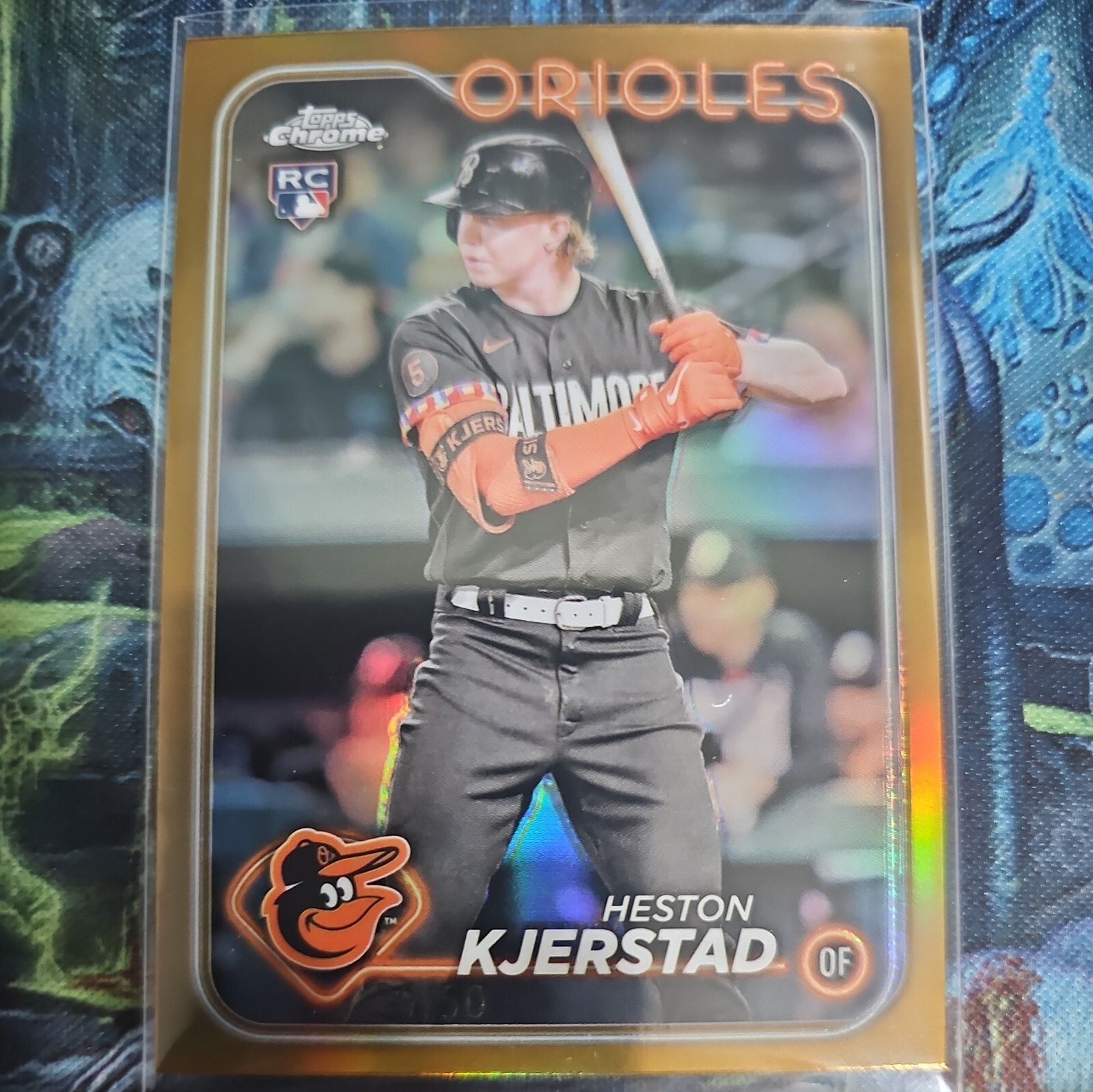 2024 Topps Chrome - Gold Wave Refractor #142 Heston Kjerstad /50 (RC)