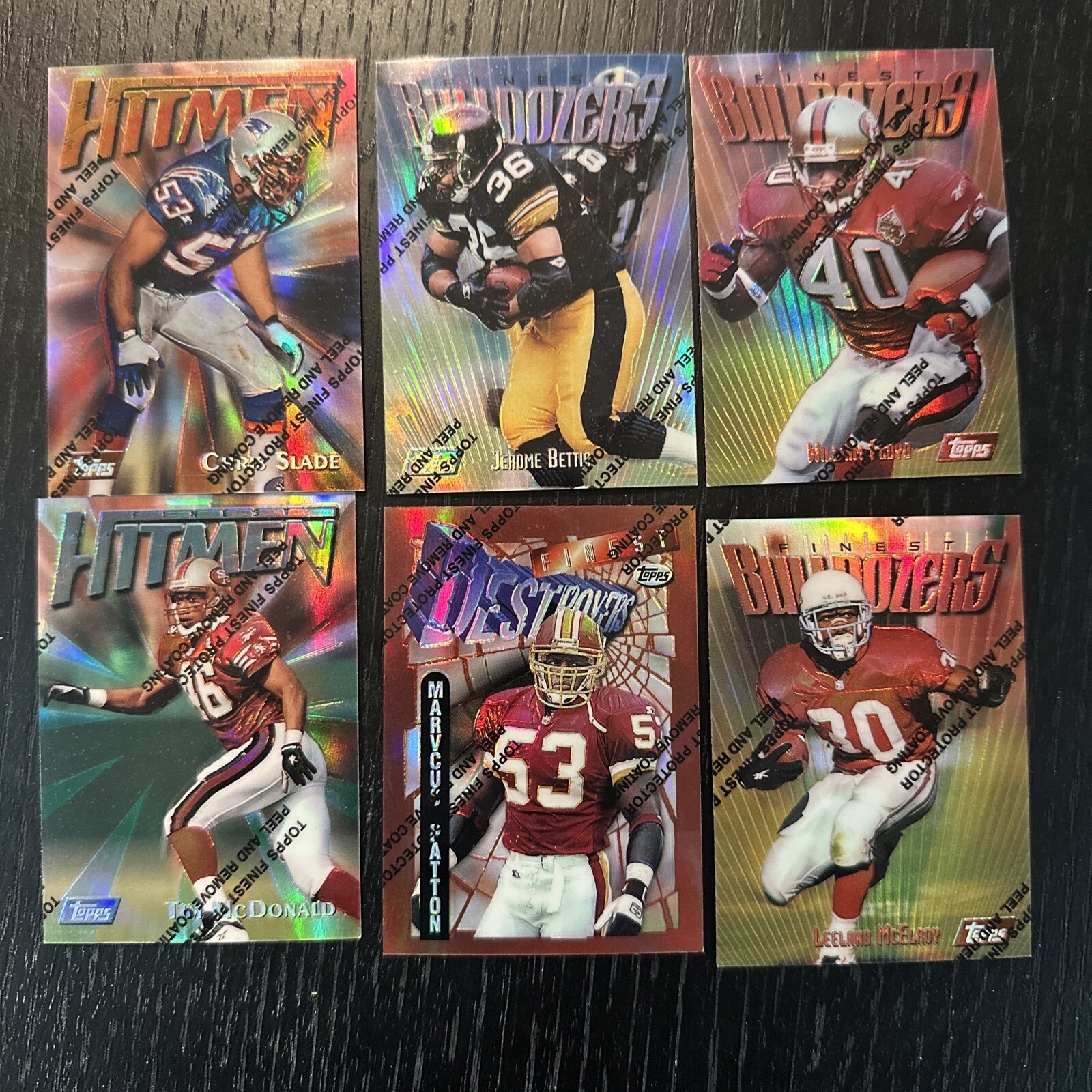 lot of 6 1997 Finest Refractor Bettis/ McElroy/ Slade/ Floyd/ Donald
