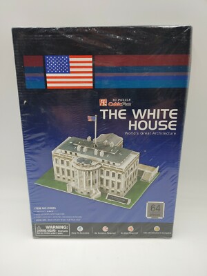 The White House 3D Puzzle - CubicFun (64 Pieces) - 11'' x 8.2'' x 7.2''