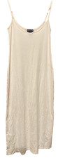 Ralph Ralph Lauren SZ Small White Nylon  Lycra Midi Slip Cami Shift  4850