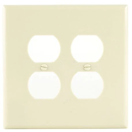 Eaton PJ Series Midway Size 2-Gang Receptacle Wallplate, 4.87" H x 4.94" W