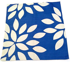 Blue Throw Pillow Cover Cushion Fabric Zipper Enclosure White Floral Home Decor