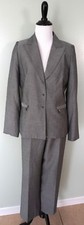 TAHARI Arthur S. Levine Womens Gray 3 Button Blazer Grey Pant Suit Size 6 Small
