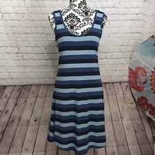 Calvin Klein Women’s  Summer Dress Blue  Striped Sleeveless Casual Midi, Size 4