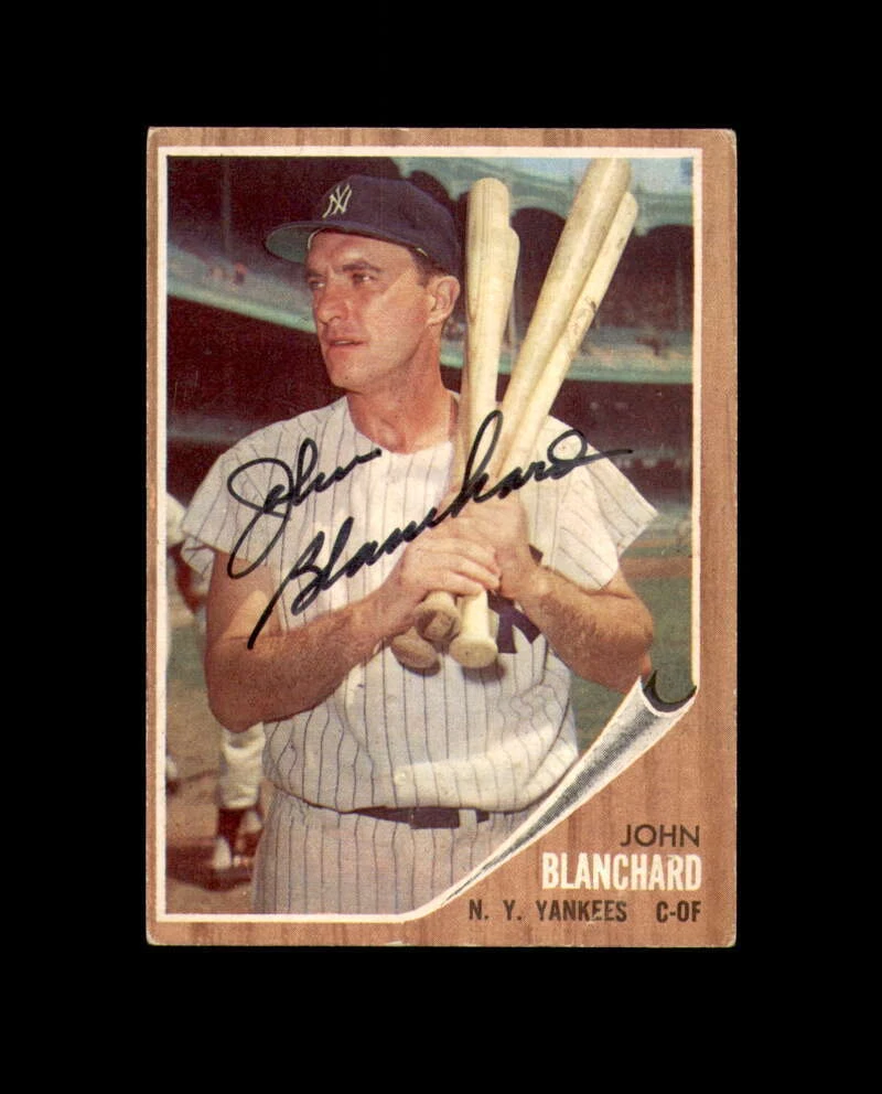 John Blanchard Signed 1962 Topps New York Yankees Autograph