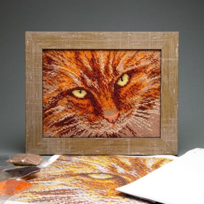 DIY Beadwork kit ''Red cat''