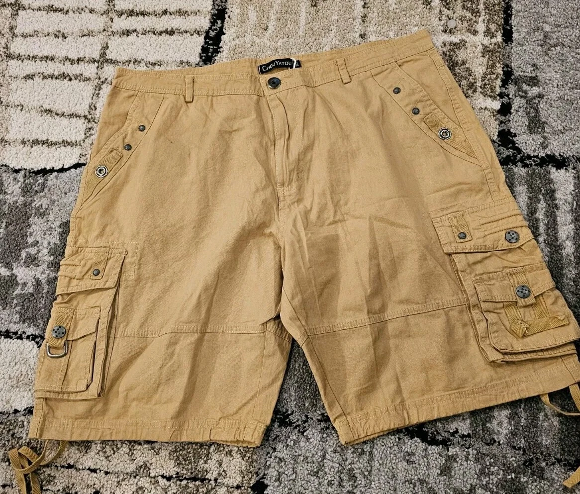 New Chou YATOU Khaki Cargo Shorts 2XL 38" Waist (T10)