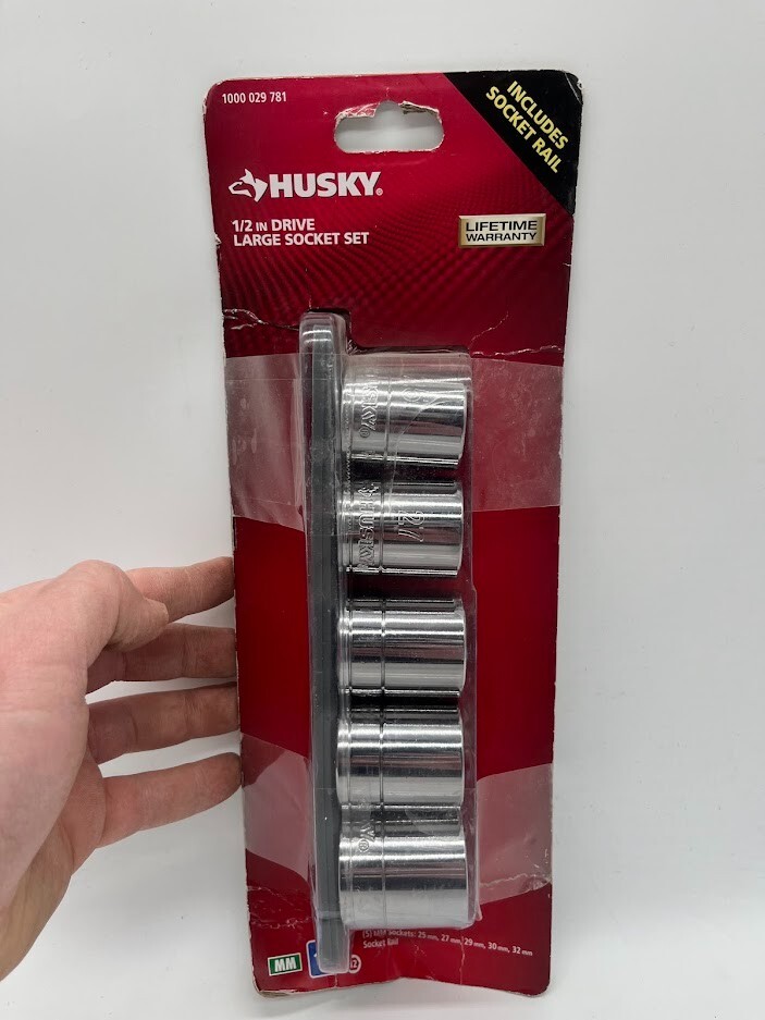 Husky 1/2 in. Drive Metric Large Socket Set (5-Piece)