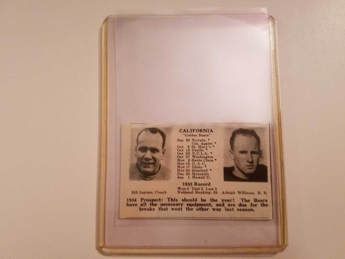 Bill Ingram Arleigh Williams University of California 1934