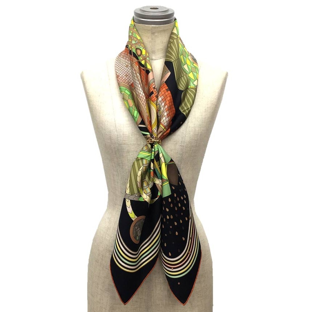 Foulard Carré Hermès 90 En Soie - Motif 'Laboratoire Du Temps' Collector, Neuf Sans étiquette