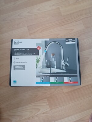 Livarno Home LED Küchenarmatur 360  Drehbarer Auslauf 19,5x32,5x5,5cm