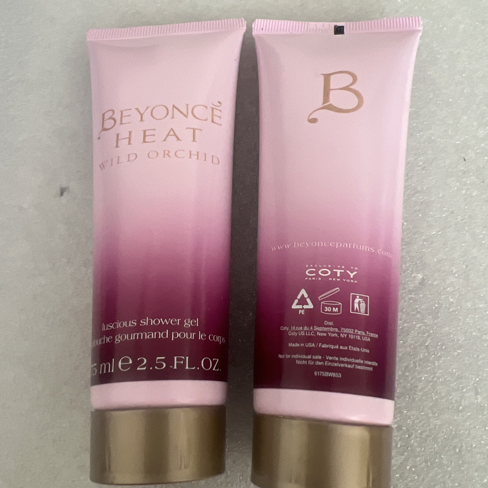 2 Beyonce Heat Wild Orchid Luscious Shower Gel By COTY 2.5oz Tube Brand ...