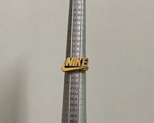 Vintage NIKE Swoosh Logo Gold Chrome Metal Ring Jewelry Novelty Collectible
