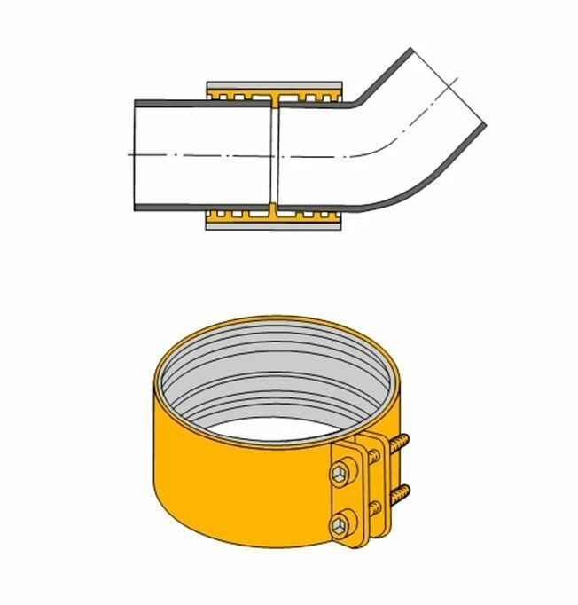 HAAS CV Verbinder Schelle Guss Rohre Edelstahl SML Rohr DN 50 70 100 125 150 mm - Bild 2 von 2