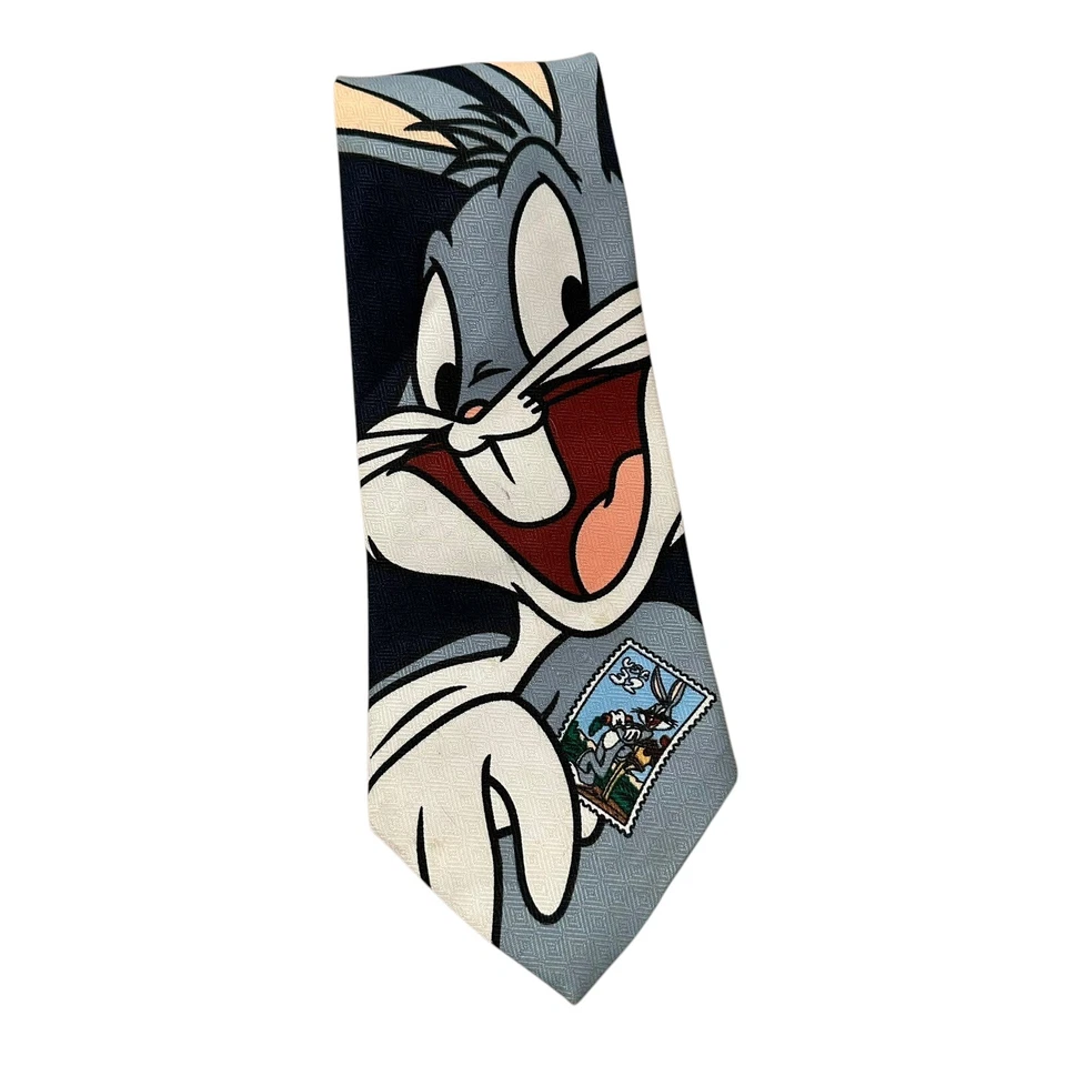 CORBATA DE COLECCIÓN DE ESTAMPILLAS BUGS BUNNY*1997*LOONEY TUNES* NUEVA CON ETIQUETA Foto 2 de 4