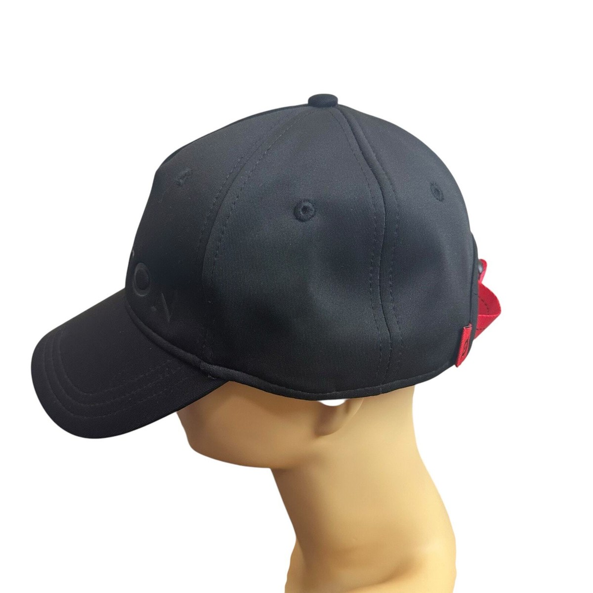 Peloton Black Adjustable Red Strap Baseball Cap One Size 