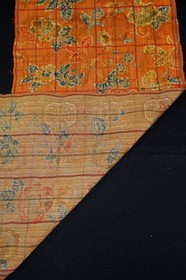 f-515 vintage wool blend kimono fabric - flower - 14" x 39"