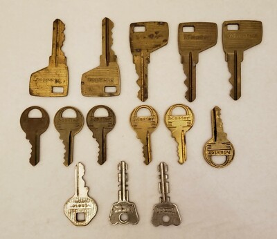 Master Lock Keys Vintage Lot 14 Old Various Styles