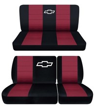 Front 40-60 And Rear Bench Seat Covers Fits 1988 To 1991 Chevy Ck 1500 Truck