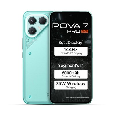 Tecno Pova 7 Pro 5G (GREEN, 256 GB 8 GB RAM) Dimensity 7300 NFC Global Version