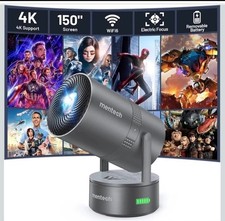 Mini Projector with Wifi and Bluetooth, Rechargeable Projector