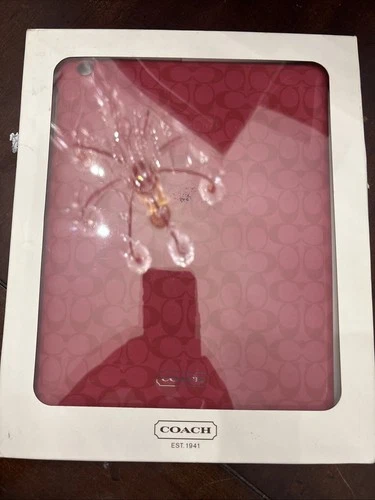 Coach New York EMB LIQ GL iPad Case  SV/Coral MSRP $98