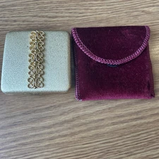 Vintage Avon Powder/Mirror Compact Brushed  Gold Tone Filigree Metal Design