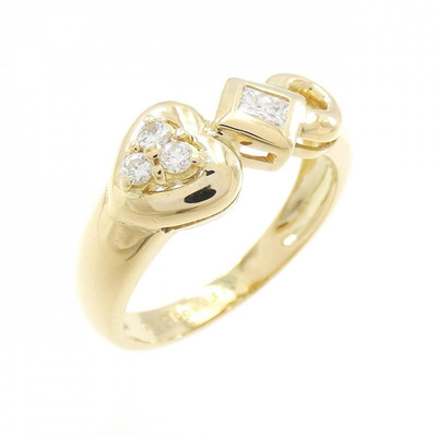 ☆nff☆ heart key shape ring nff6 Authentic 750YG Heart Diamond Ring 0.12CT #260-006-428-0363