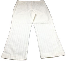 Ann Taylor Womens Cropped Pants Sz 6 Ivory Classic Fit High Waist Cotton EUC
