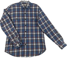J.Crew Scotch Plaid Flannel Shirt Men's Size Medium Blue L/S Button-Down Cotton
