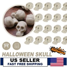 30pcs Mini Plastic Skull Heads, Halloween Miniature Figurines Skulls Heads Deco