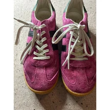 Gola Suede Sneakers Women’s 6 – Pink with Green Stripe – Anthropologie Exclusive