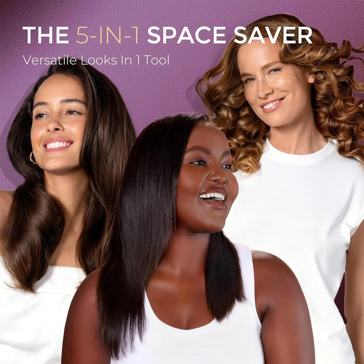 Flat Iron Hair Straightener Brush 2 in 1, 200M Ions Hair Straighteners for Women