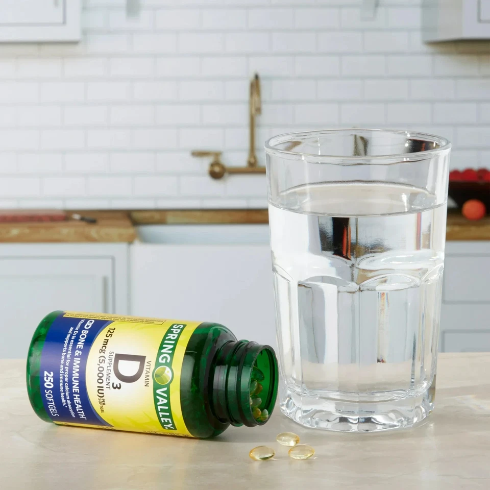 Cápsulas blandas suplementos de vitamina D3 Spring Valley - 5000iu (250 unidades) Foto 4 de 4