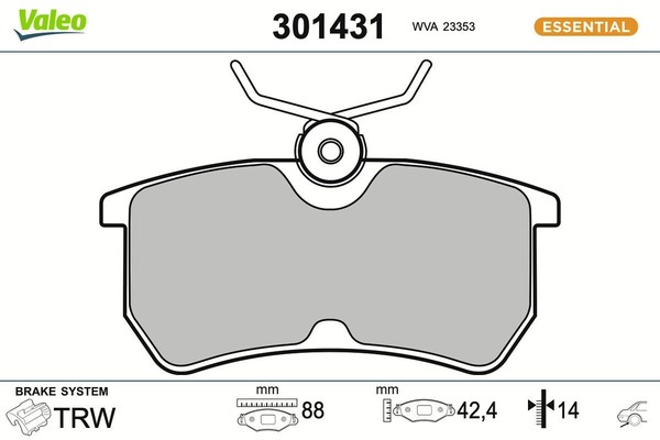 NEU - Valeo 301431 Bremsbelagsatz, Scheibenbremse FüR Ford-image