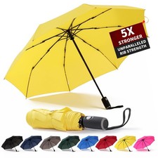 Anntrue Windproof Travel Umbrella, Auto Open Close 46" Canopy, Yellow