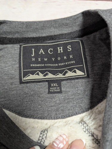 JACHS New York Sherpa Lined Crewneck Pullover Sweater Gray Stretch Men's XXL NWT - Picture 8 of 10