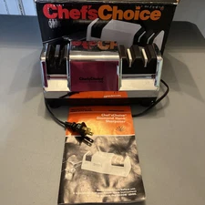 Chefs Choice Knife Sharpener Model 110 Chrome - Diamond Hone Trizor Edge EUC