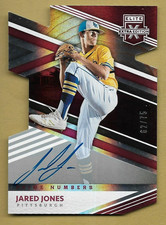 JARED JONES 2020 PANINI ELITE EXTRA SP ROOKIE RC AUTOGRAPH AUTO CARD #/75 MLB. rookie card picture