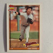 Topps 1991 Eric Show #613 San Diego Padres Base Set Baseball Card